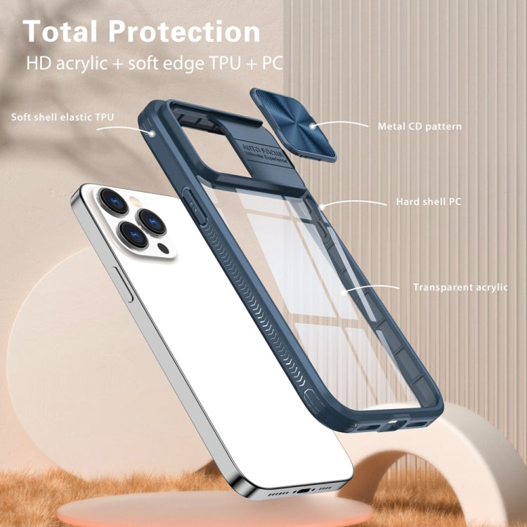For iPhone 14 Pro 360 Full Body Sliding Camshield Phone Case