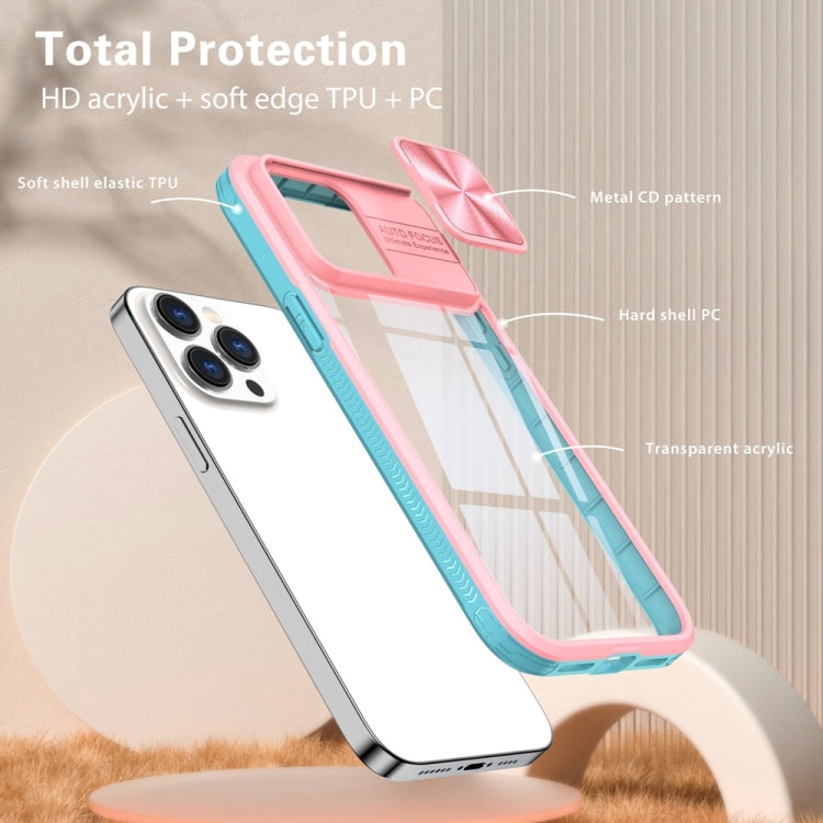 For iPhone 14 Pro 360 Full Body Sliding Camshield Phone Case