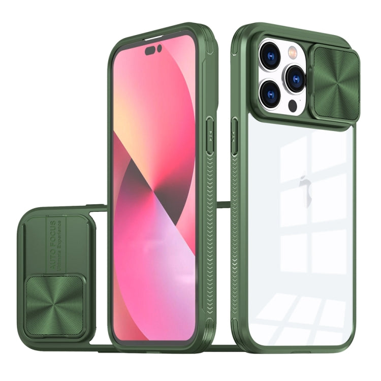 For iPhone 14 Pro 360 Full Body Sliding Camshield Phone Case