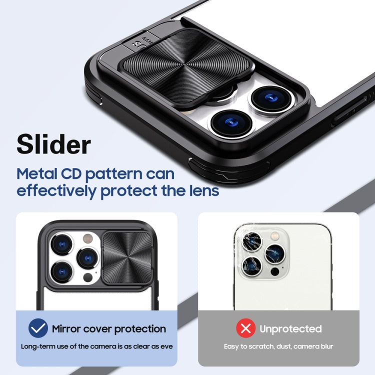 For iPhone 14 Pro 360 Full Body Sliding Camshield Phone Case