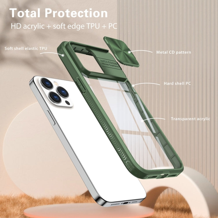 For iPhone 14 Pro Max 360 Full Body Sliding Camshield Phone Case