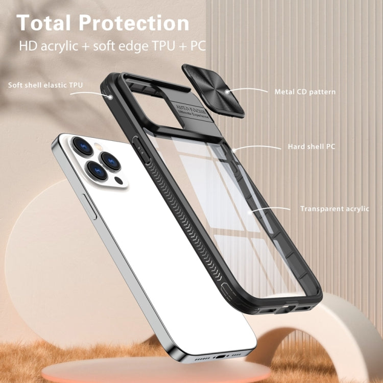 For iPhone 14 Pro Max 360 Full Body Sliding Camshield Phone Case