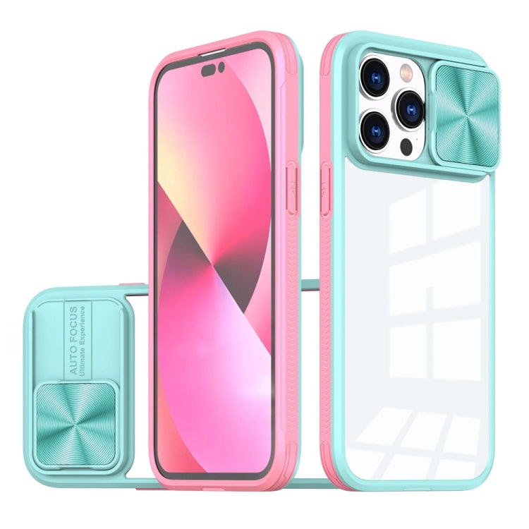 For iPhone 14 Pro Max 360 Full Body Sliding Camshield Phone Case