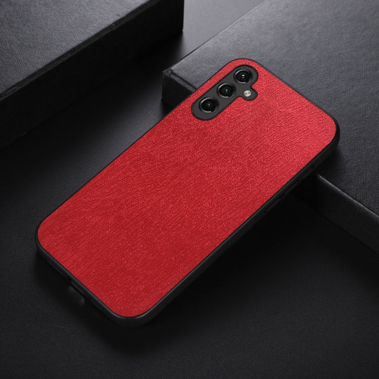 For Samsung Galaxy A14 5G Wood Texture PU Phone Case