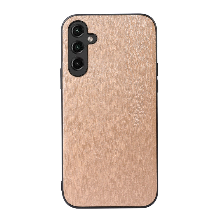 For Samsung Galaxy A14 5G Wood Texture PU Phone Case