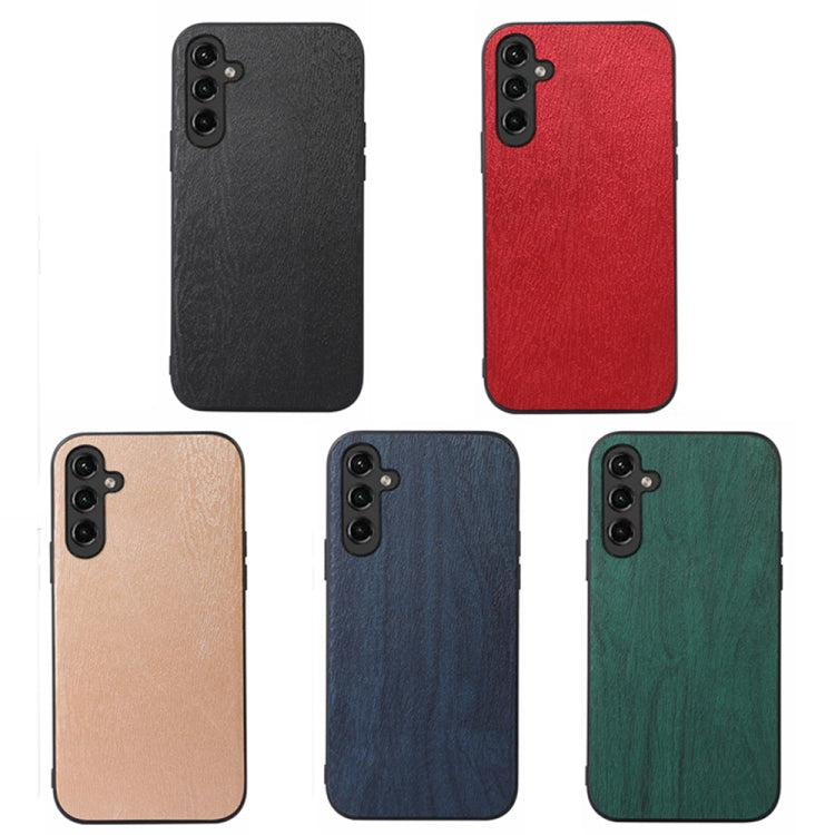 For Samsung Galaxy A14 5G Wood Texture PU Phone Case