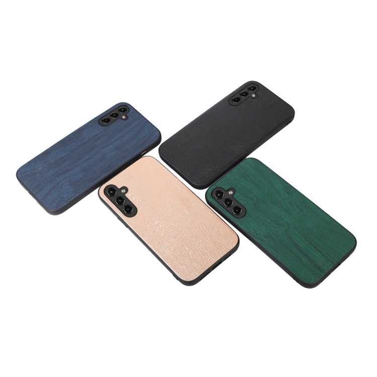 For Samsung Galaxy A14 5G Wood Texture PU Phone Case