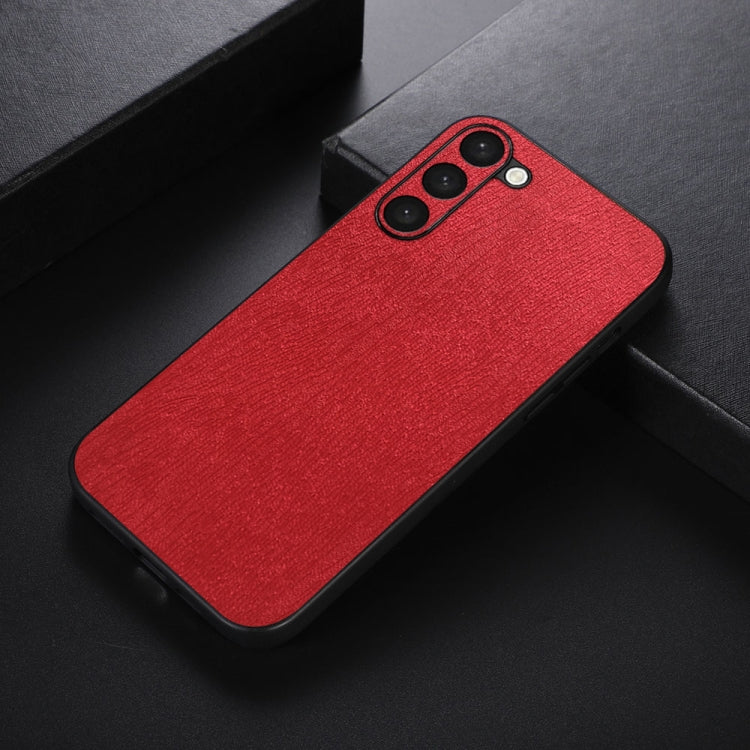 For Samsung Galaxy S23+ 5G Wood Texture PU Phone Case