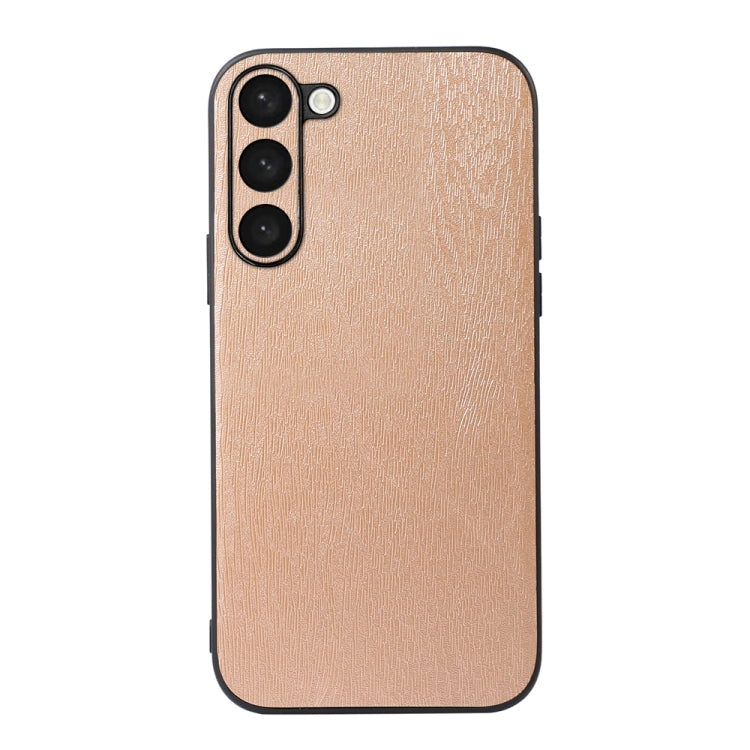 For Samsung Galaxy S23+ 5G Wood Texture PU Phone Case