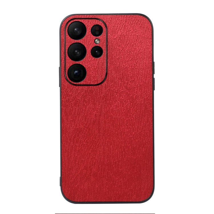 For Samsung Galaxy S23 Ultra 5G Wood Texture PU Phone Case