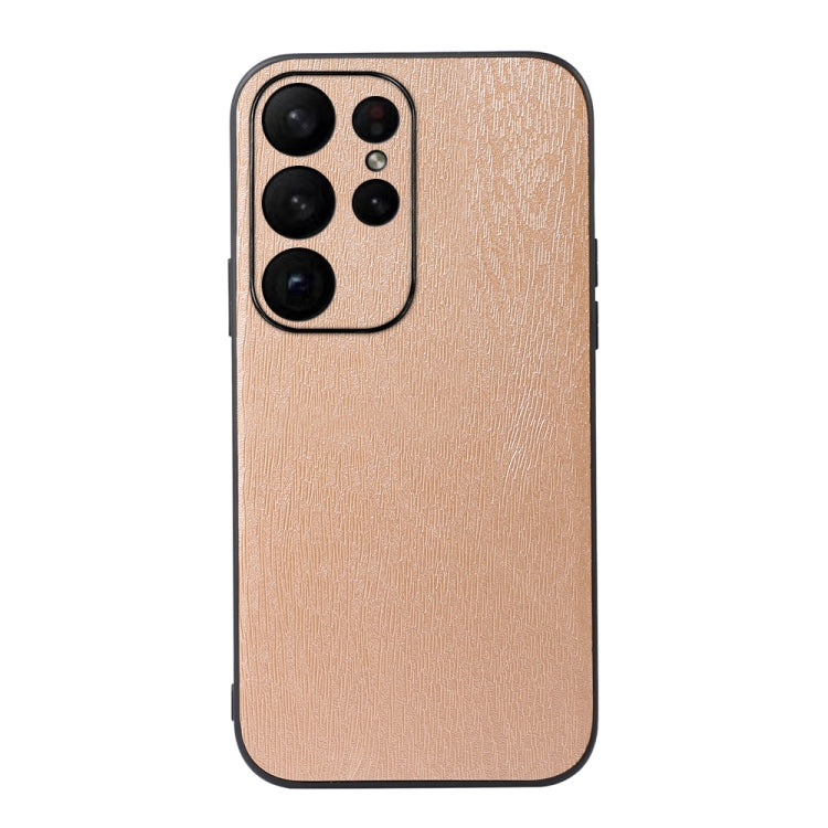 For Samsung Galaxy S23 Ultra 5G Wood Texture PU Phone Case