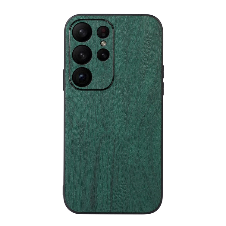 For Samsung Galaxy S23 Ultra 5G Wood Texture PU Phone Case