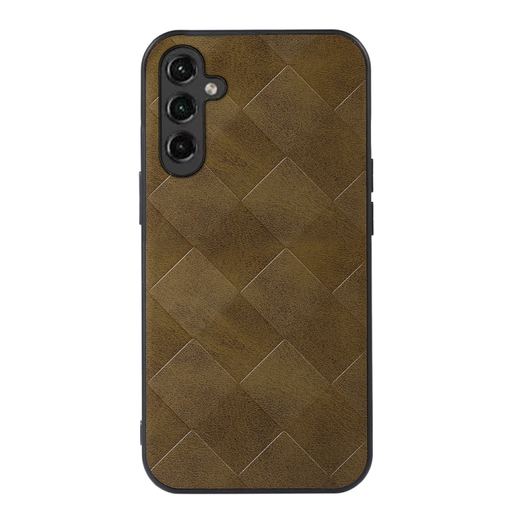 For Samsung Galaxy A14 5G Weave Plaid PU Phone Case