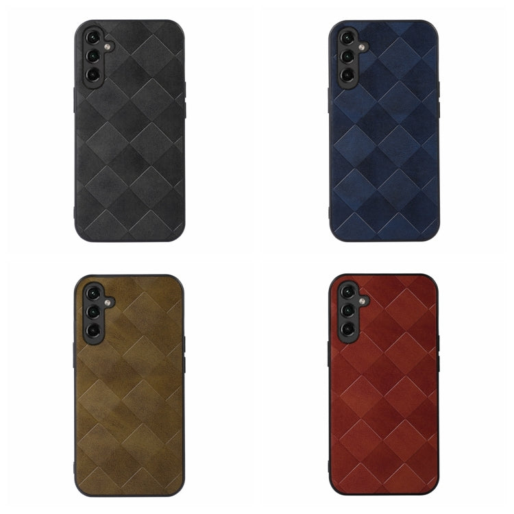 For Samsung Galaxy A14 5G Weave Plaid PU Phone Case