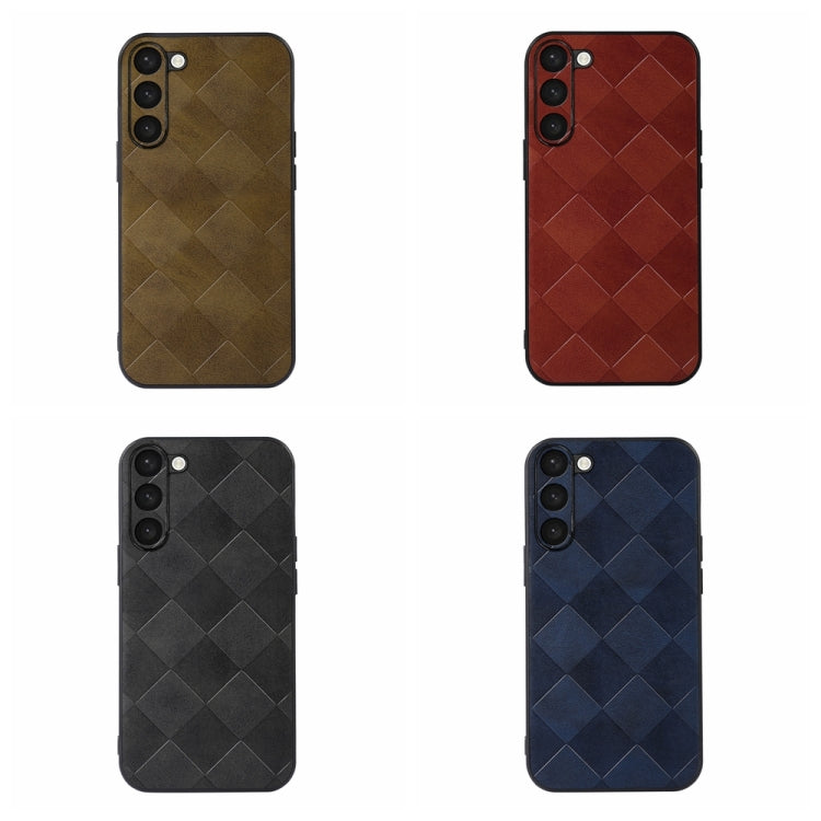 For Samsung Galaxy S23+ 5G Weave Plaid PU Phone Case