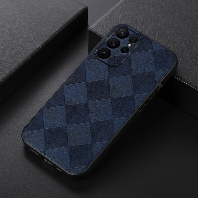 For Samsung Galaxy S23 Ultra 5G Weave Plaid PU Phone Case