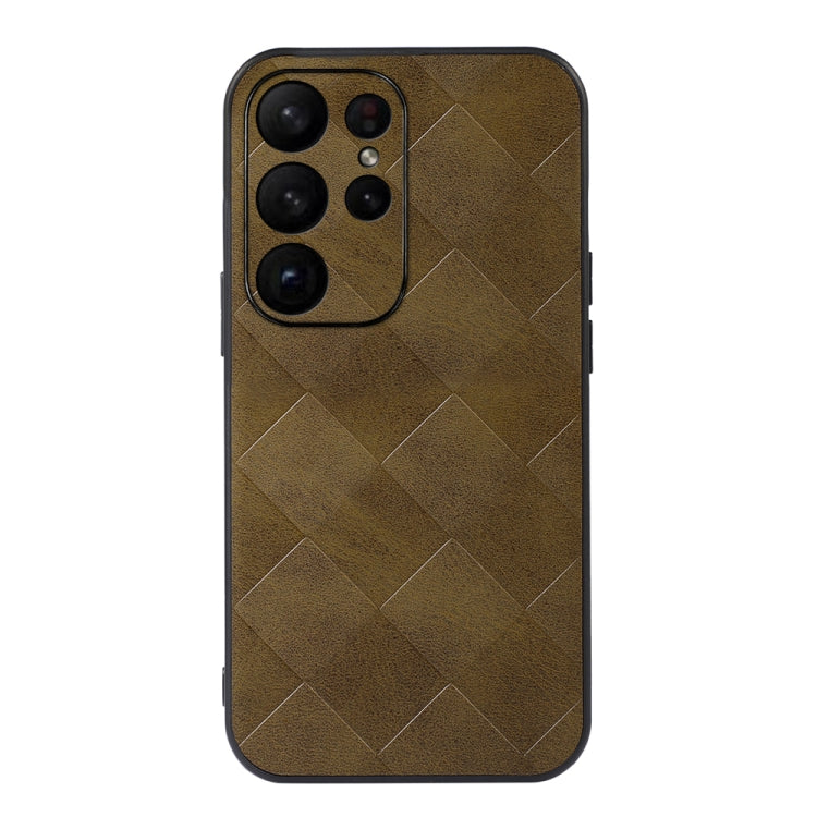 For Samsung Galaxy S23 Ultra 5G Weave Plaid PU Phone Case