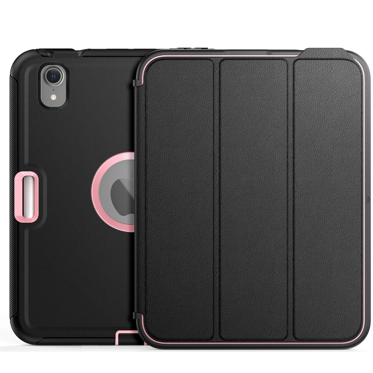 For iPad mini 6 3-Fold Amor Shockproof Smart Tablet Case
