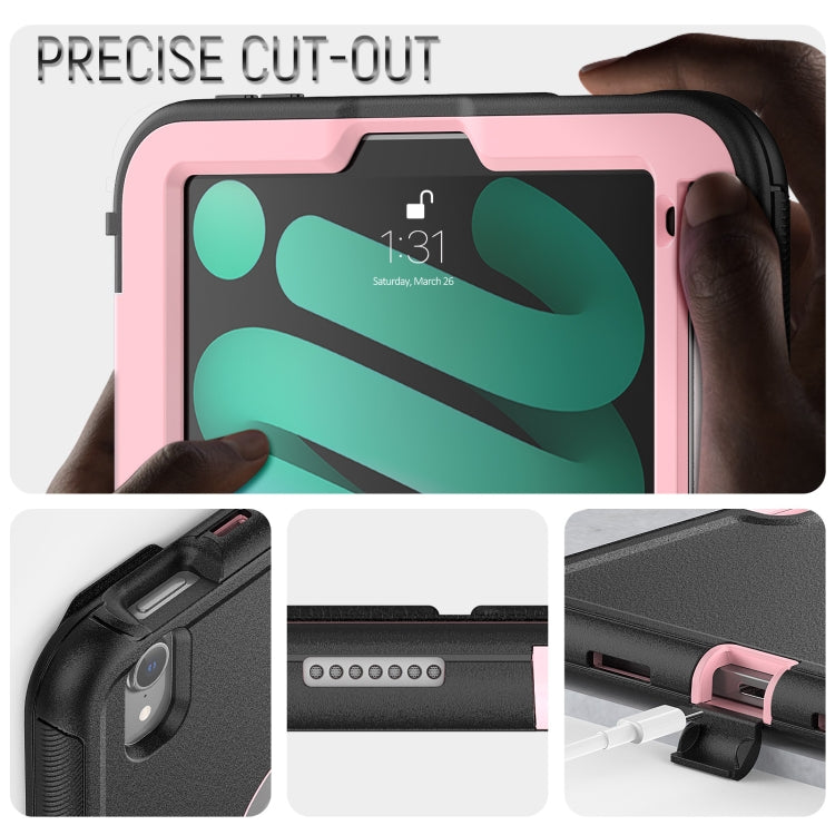 For iPad mini 6 3-Fold Amor Shockproof Smart Tablet Case