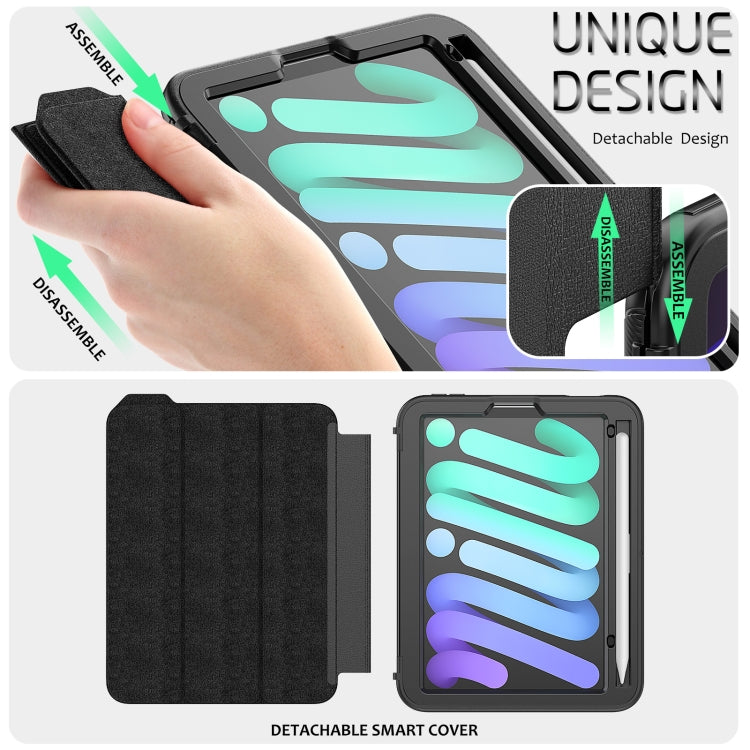 For iPad mini 6 3-Fold Amor Shockproof Smart Tablet Case