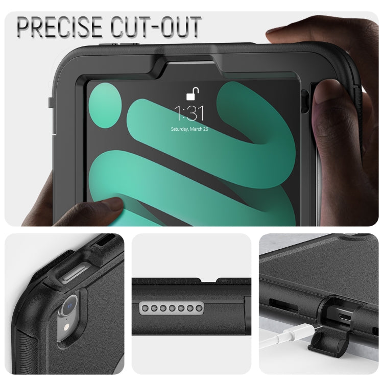 For iPad mini 6 3-Fold Amor Shockproof Smart Tablet Case