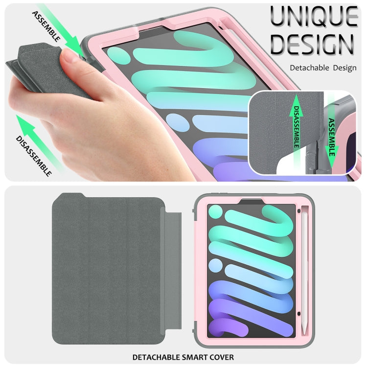 For iPad mini 6 3-Fold Amor Shockproof Smart Tablet Case
