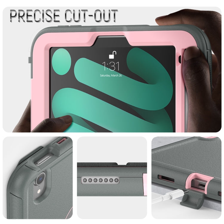 For iPad mini 6 3-Fold Amor Shockproof Smart Tablet Case