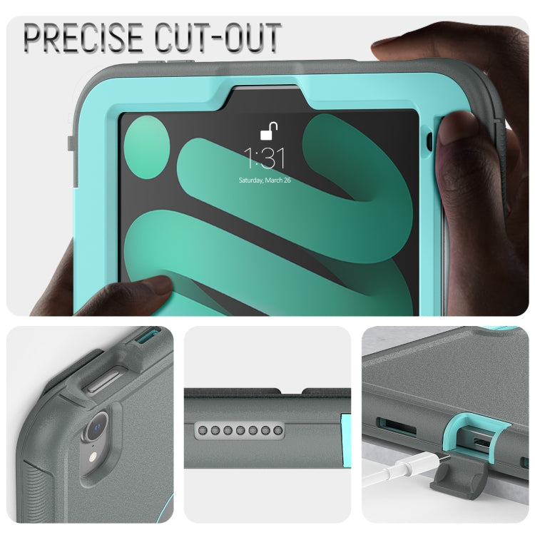 For iPad mini 6 3-Fold Amor Shockproof Smart Tablet Case