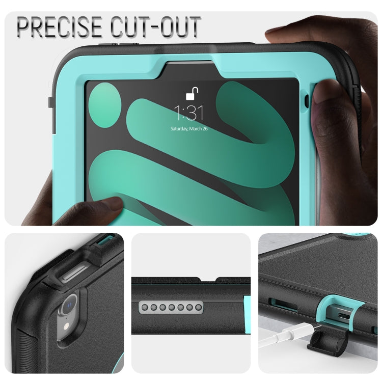 For iPad mini 6 3-Fold Amor Shockproof Smart Tablet Case