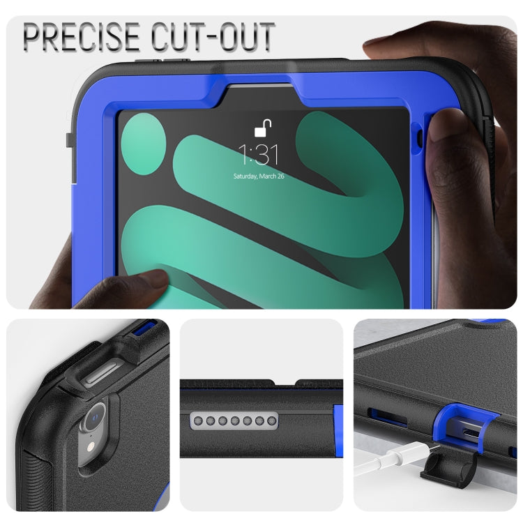 For iPad mini 6 3-Fold Amor Shockproof Smart Tablet Case