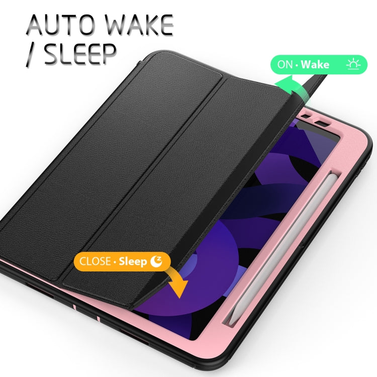 For iPad Pro 11 2022 / 2021 / 2020 / 2018 / Air 2020  10.9 / Air 2022 10.9 3-Fold Amor Shockproof Smart Tablet Case