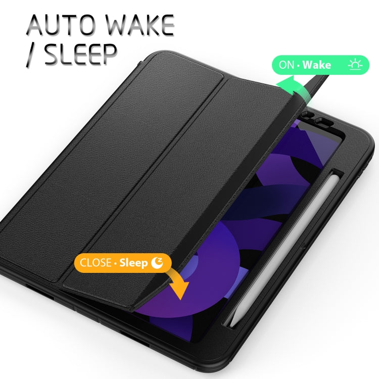 For iPad Pro 11 2022 / 2021 / 2020 / 2018 / Air 2020  10.9 / Air 2022 10.9 3-Fold Amor Shockproof Smart Tablet Case
