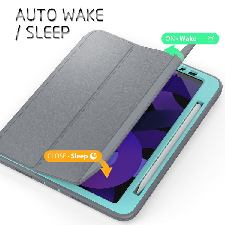 For iPad Pro 11 2022 / 2021 / 2020 / 2018 / Air 2020  10.9 / Air 2022 10.9 3-Fold Amor Shockproof Smart Tablet Case