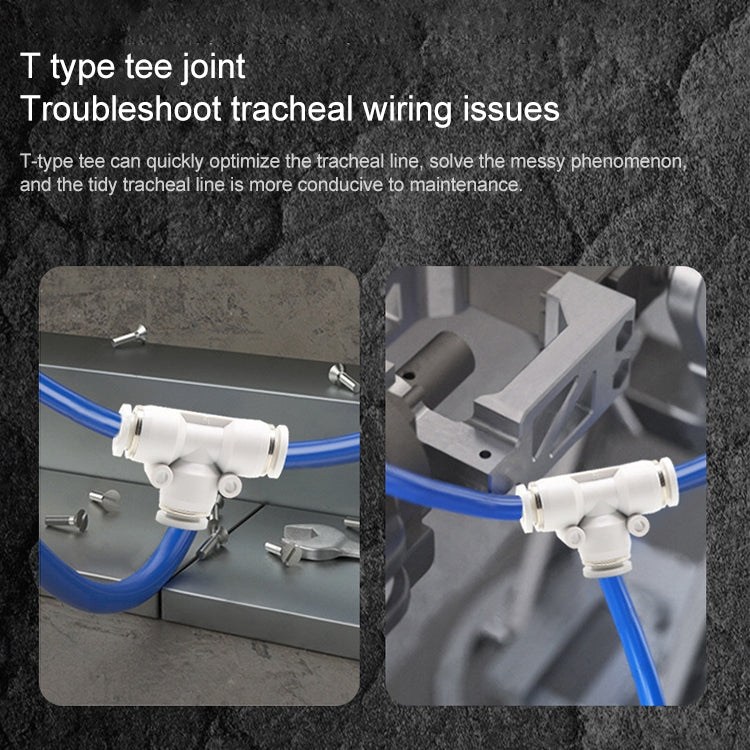 PEG10-8 LAIZE 10pcs PW T-type Tee Reducing Pneumatic Quick Fitting Connector