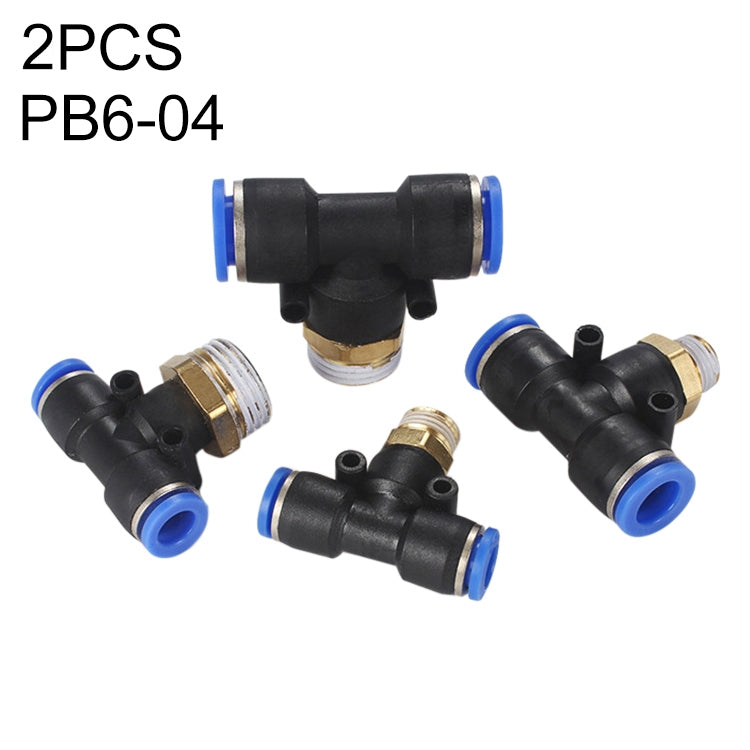 PB6-04 LAIZE 10pcs Plastic T-type Tee Male Thread Pneumatic Quick Connector