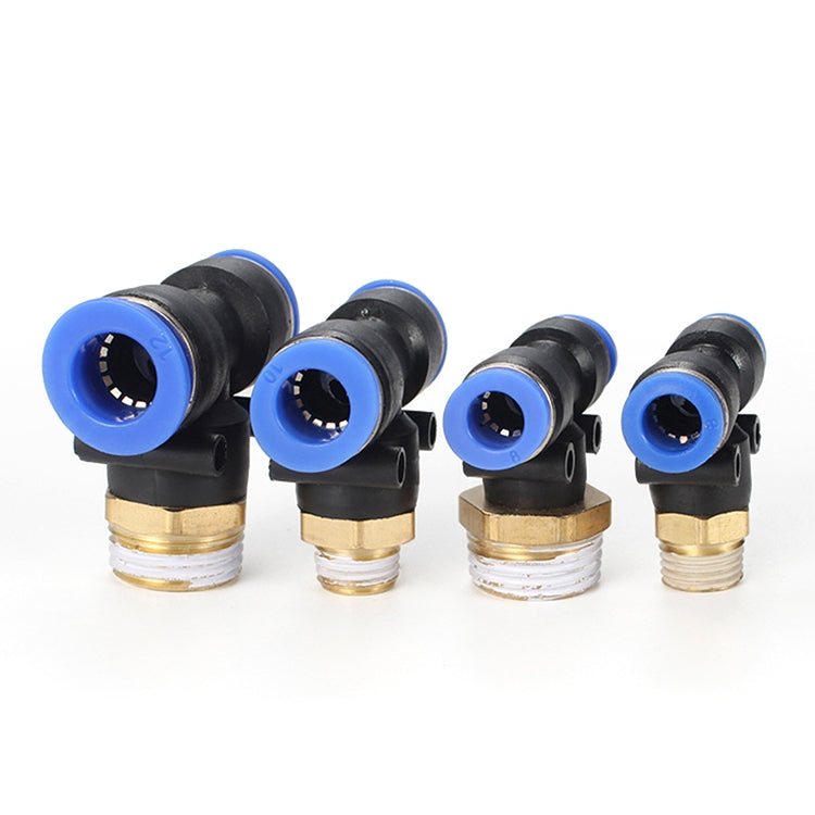PB6-04 LAIZE 10pcs Plastic T-type Tee Male Thread Pneumatic Quick Connector