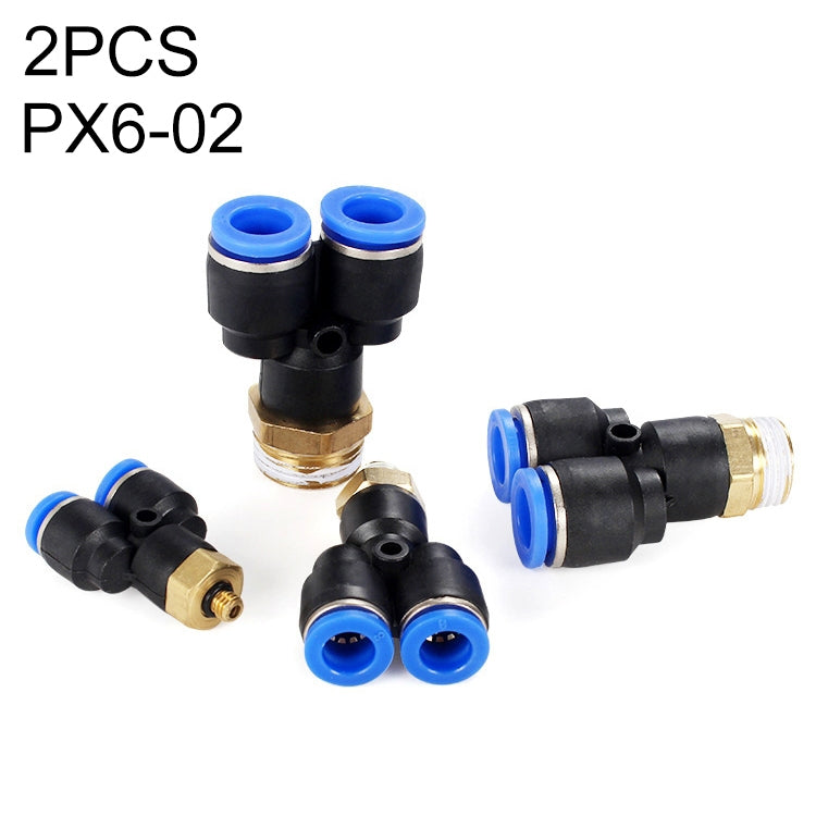 PX6-02 LAIZE 10pcs Plastic Y-type Tee Male Thread Pneumatic Quick Connector