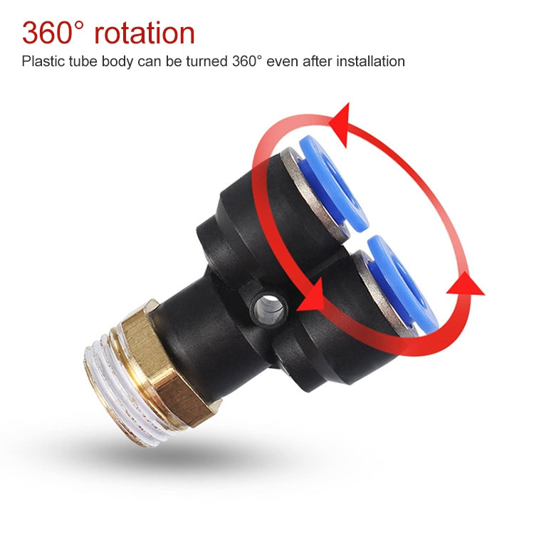 PX6-04 LAIZE 10pcs Plastic Y-type Tee Male Thread Pneumatic Quick Connector