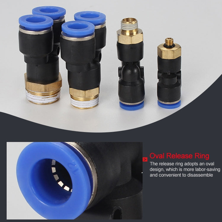 PX6-04 LAIZE 10pcs Plastic Y-type Tee Male Thread Pneumatic Quick Connector
