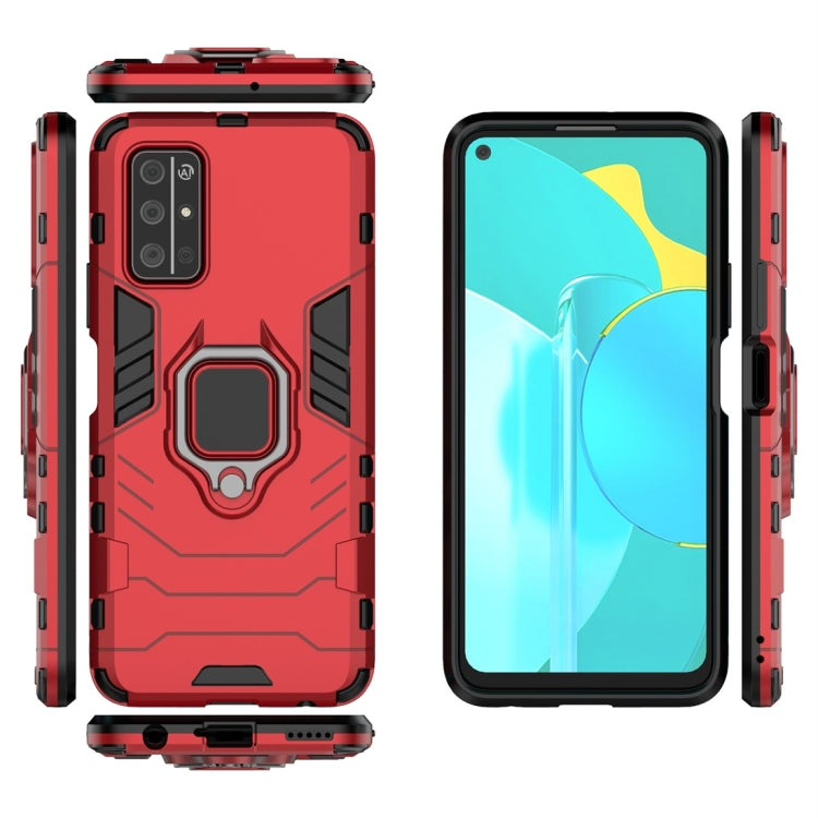 For Huawei Honor 30S PC + TPU Shockproof Protective Case with Magnetic Ring Holder(Red)