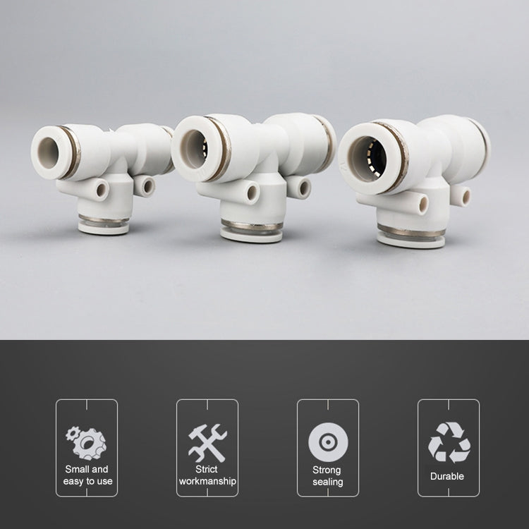 PE-6 LAIZE 10pcs PE T-type Tee Pneumatic Quick Fitting Connector