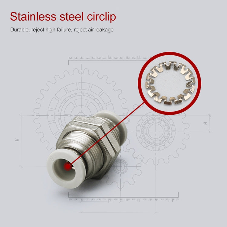 PM-8 LAIZE PM Bulkhead Straight Pneumatic Quick Fitting Connector