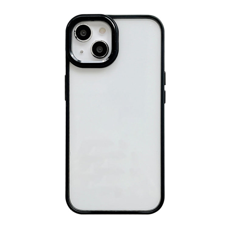 For iPhone 14 Plus Clear Acrylic Soft TPU Phone Case with Metal Button