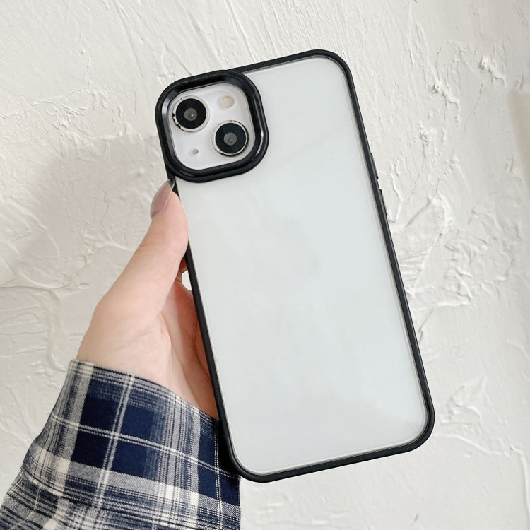 For iPhone 14 Plus Clear Acrylic Soft TPU Phone Case with Metal Button