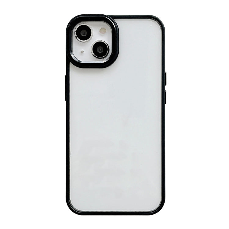 For iPhone 13 Clear Acrylic Soft TPU Phone Case with Metal Button