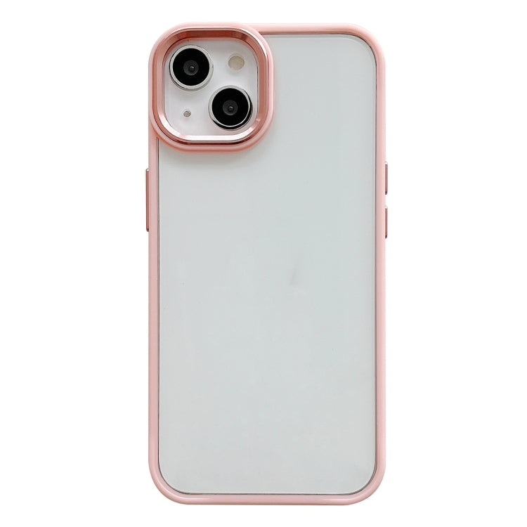 For iPhone 13 Clear Acrylic Soft TPU Phone Case with Metal Button