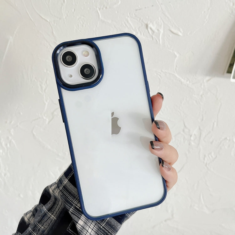 For iPhone 13 Clear Acrylic Soft TPU Phone Case with Metal Button