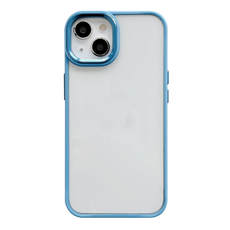 For iPhone 13 Clear Acrylic Soft TPU Phone Case with Metal Button