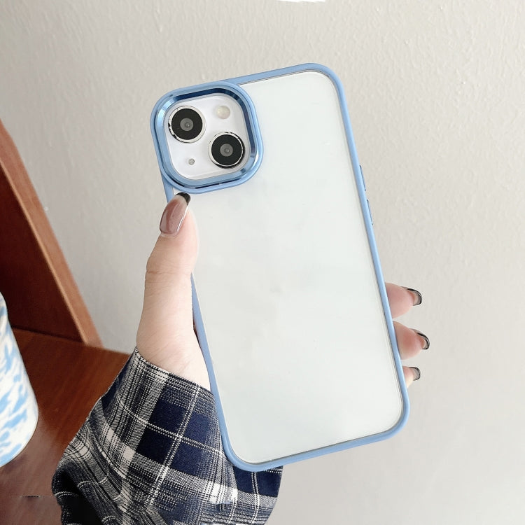 For iPhone 13 Clear Acrylic Soft TPU Phone Case with Metal Button