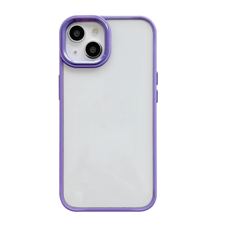 For iPhone 13 Clear Acrylic Soft TPU Phone Case with Metal Button